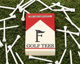 Refillable Vintage Style Golf Tee Box with Tees | Golf Gift for Men, Gift for Dad, Husband, Groomsman Gift | Hard to Buy For Golf Lover