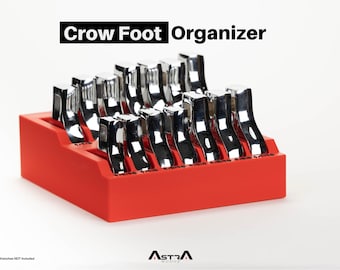 Crowfoot Wrench Organizer for Jumbo SAE & Metric Sets, Toolbox Storage Tray, Crowfoot Wrench Holder, Mechanic Tool Organizer, Garage Storage