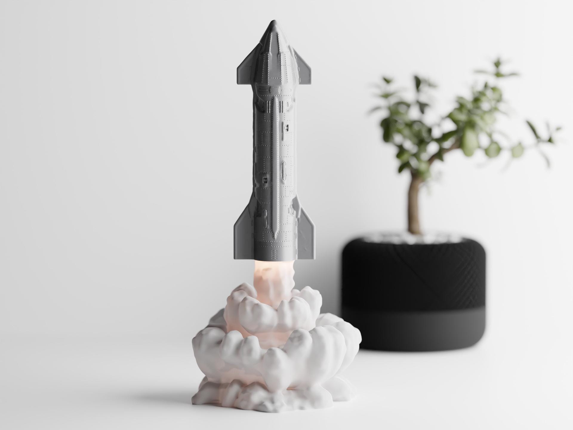 LiftOff Rocket Lamp SpaceX Inspired Light | Smoke Plume Base Space Decore for Kids and Adults.