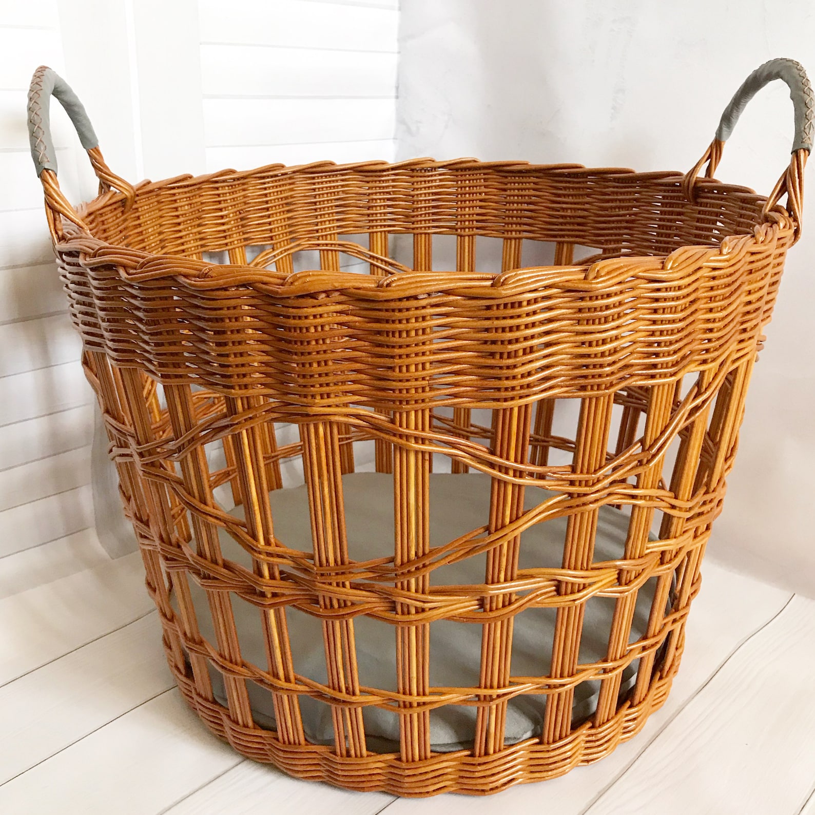 Large storage basket for blankets Wicker basket for blankets Etsy