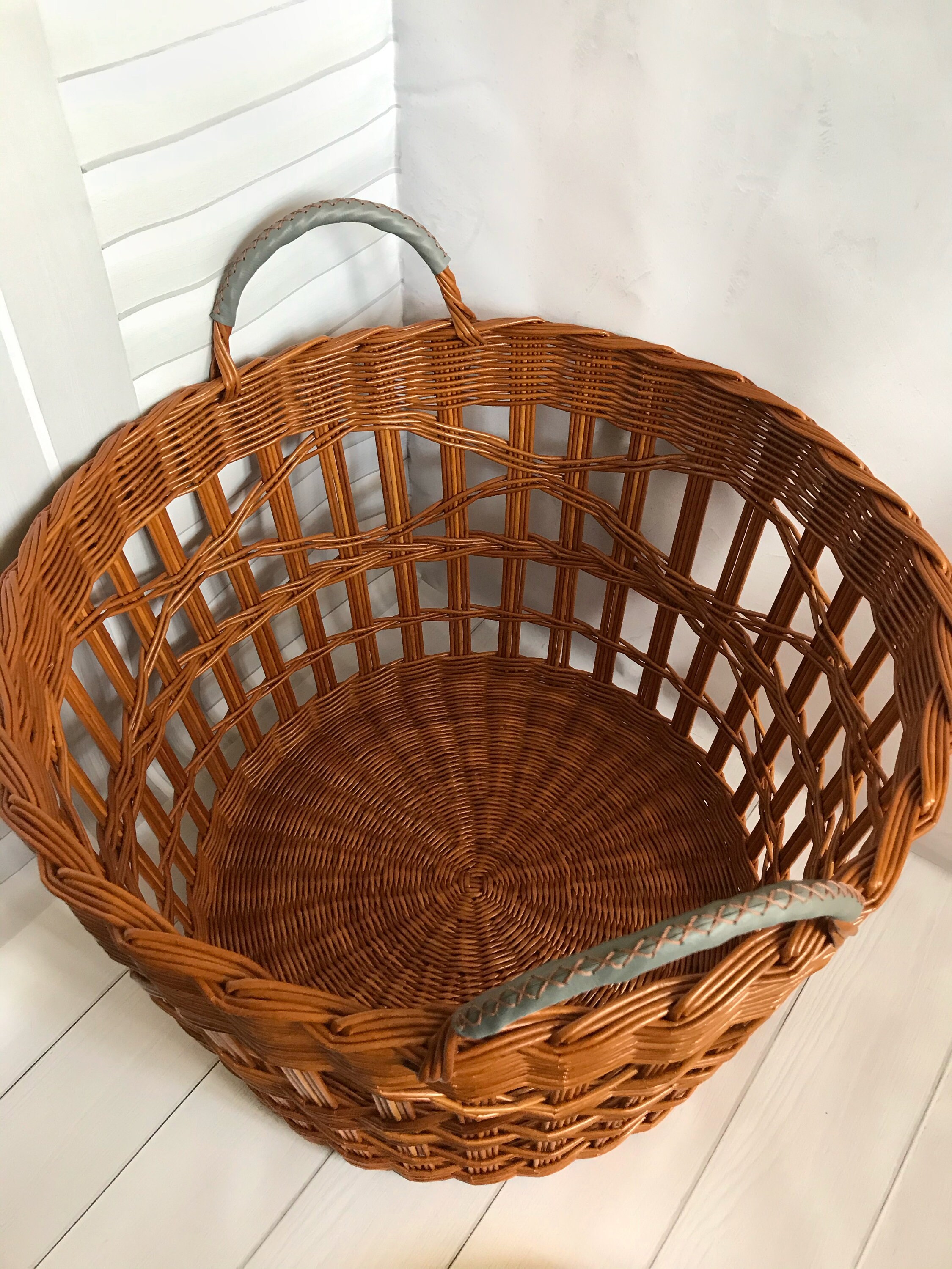 Large storage basket for blankets Wicker basket for blankets Etsy