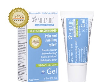 StellaLife® VEGA® Oral Care Gel: Dry Socket, Tooth & Gum Discomfort Relief, Canker Sore, Braces, Denture, Ulcer, Dental Implant, Natural