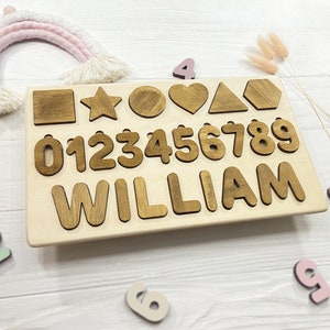 Christmas Baby Girl Gifts Wooden Toys Wood Name Puzzle Custom Name Puzzle Baby Boy Gifts First Birthday Gift Baby Girl 1st Birthday Gift image 8