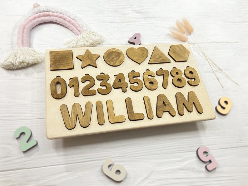 Christmas Baby Girl Gifts Wooden Toys Wood Name Puzzle Custom Name Puzzle Baby Boy Gifts First Birthday Gift Baby Girl 1st Birthday Gift image 8
