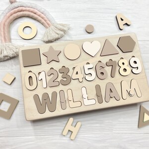 Christmas Baby Girl Gifts Wooden Toys Wood Name Puzzle Custom Name Puzzle Baby Boy Gifts First Birthday Gift Baby Girl 1st Birthday Gift image 4