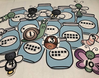 Counting 1-10 Learning Numbers, Educational Card Game, Toddler Preschool Bugs Matching Toy