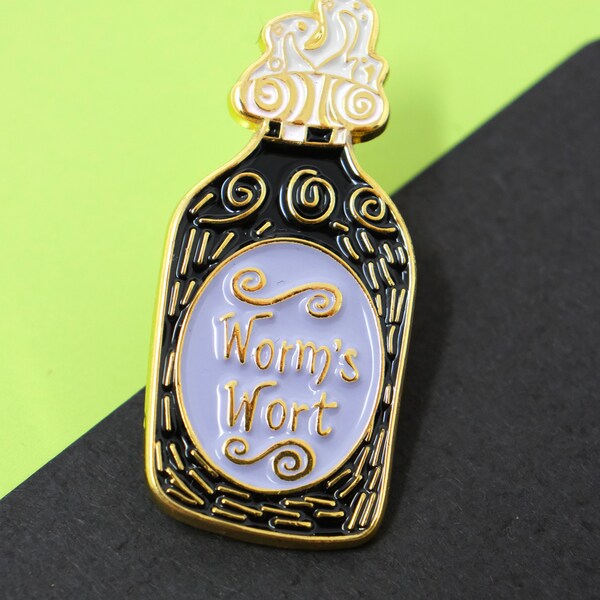 Spooly pin, worms wort, worms wort pin,  Christmas Enamel Pin, Soft Enamel Pin, Potion pin Worms Wort Pin, Potions, Witch Pin