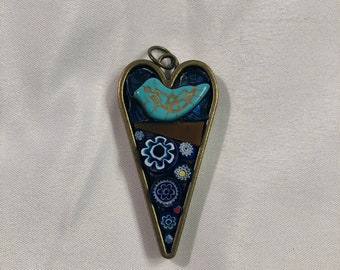 Bird Heart Pendant Necklace 1