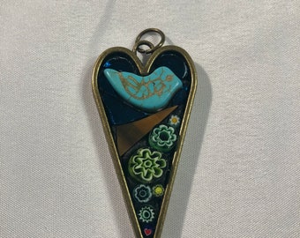 Bird Heart Pendant Necklace 2