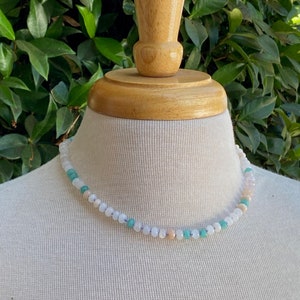 Hand Knotted Beaded Roundel Gemstone Necklace | Multi Colored Beaded Stone Necklace