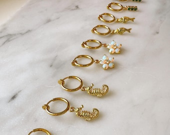 Charm Clip on Earrings | Clip on Earrings | Clip on Hoops | Non-piercing | Charm Earrings | Gold clip on hoops