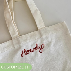 Mini Name Tote Bag | Embroidered Tote Bag