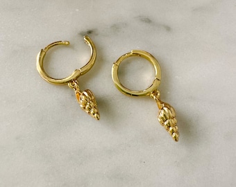 Beachy Charm Hoop Earrings | Gold Plated Charm Earrings