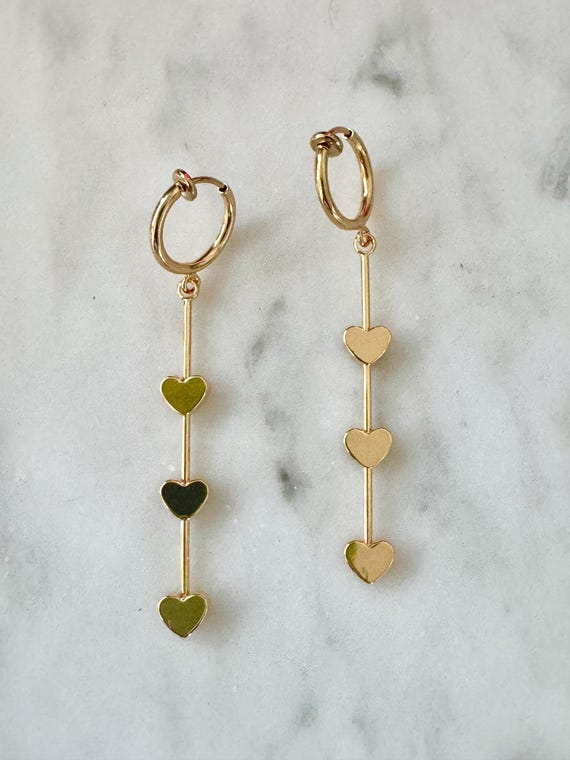 Clip on Charm Earrings | Clip on Hoop Earrings | Gold