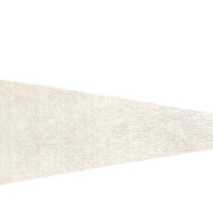 May include: A cream-colored pennant flag with a triangular shape. The flag has a textured surface and is made of a soft material. Two tassels are attached to the left side of the flag. The background is plain white.