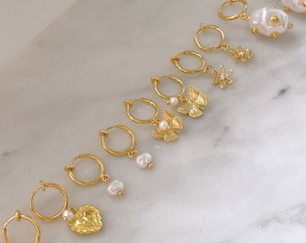 Charm Clip on Earrings | Clip on Earrings | Clip on Hoops | Non-piercing | Charm Earrings | Gold clip on hoops