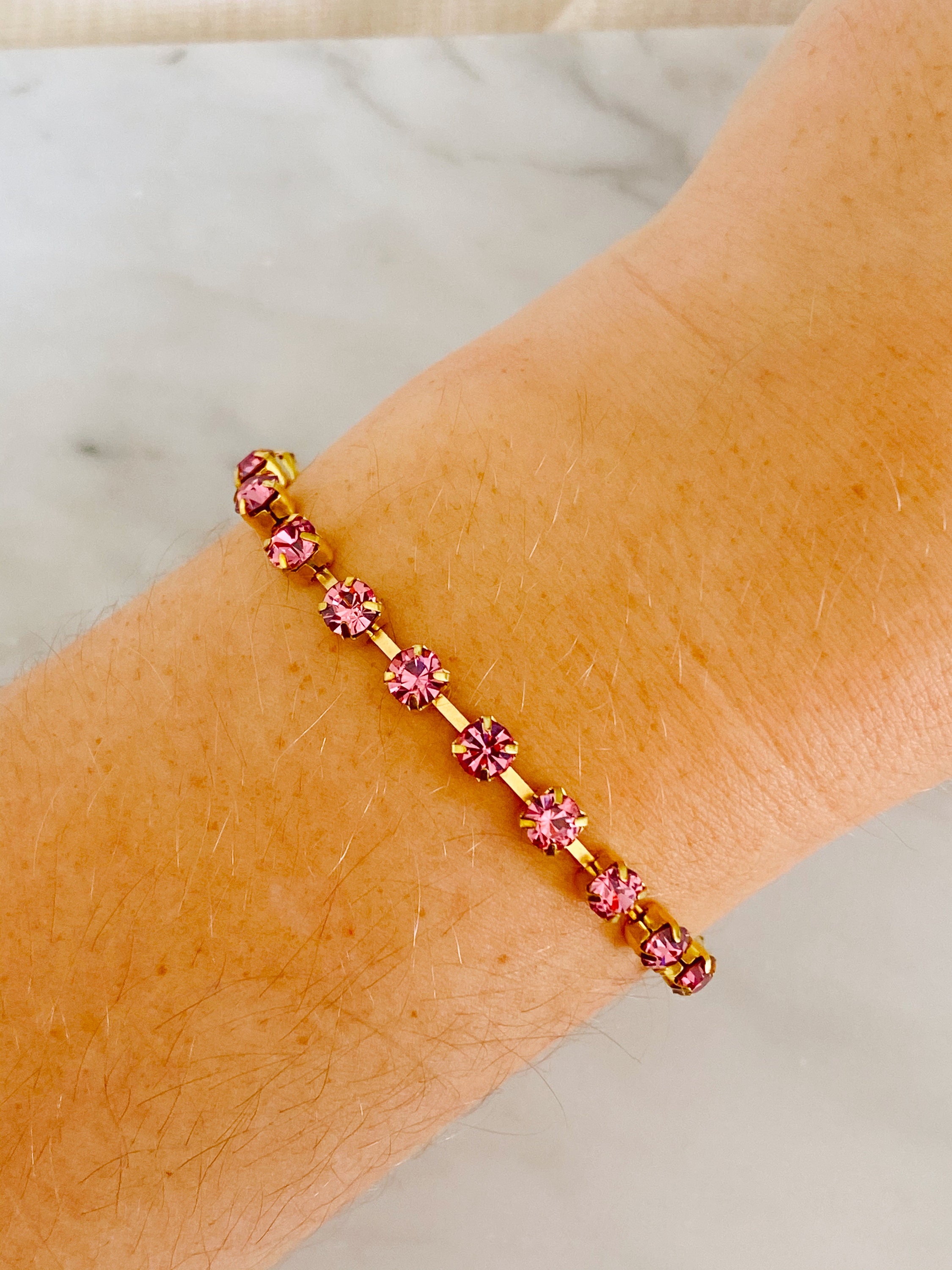 Chunky Rhinestone Bracelet Colorful stone bracelet Chain Etsy