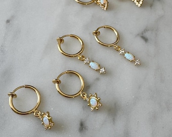 Clip On Charm Hoops - Clip On Earrings - Clip on Butterfly Earrings - Clip on Star Earrings - Non-Pierced Ears