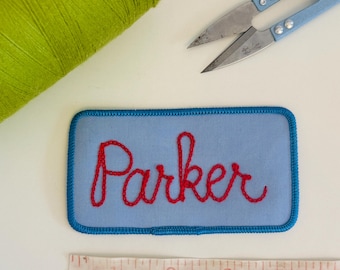 Parche de punto de cadeneta personalizado / Parche con nombre