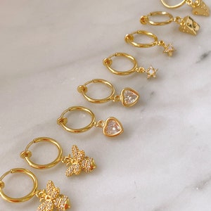 Clip on Charm Earrings | Clip on Hoop Earrings | Gold Clipon's