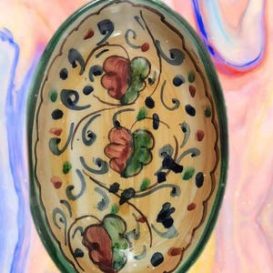 Olives bowls appetizers savoury bowl sweets salt soap pottery hand made in Italy artisan bowl lead free majolica de rue