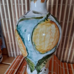 Vase made in Italy artisanal pottery for flowers table decoration home amphora