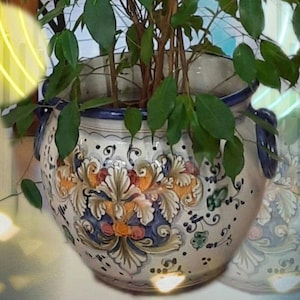 Große Vintage-Pflanzvase, 40 cm. Handgefertigt in Italien. Versand mit Garantie. Alle Stücke tragen unsere handgefertigte Ambra Firenze-Signatur.