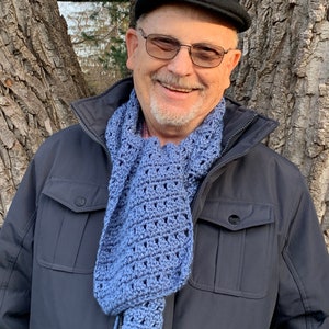 Crocheted Scarf, Powder Blue Scarf, Winter Scarf