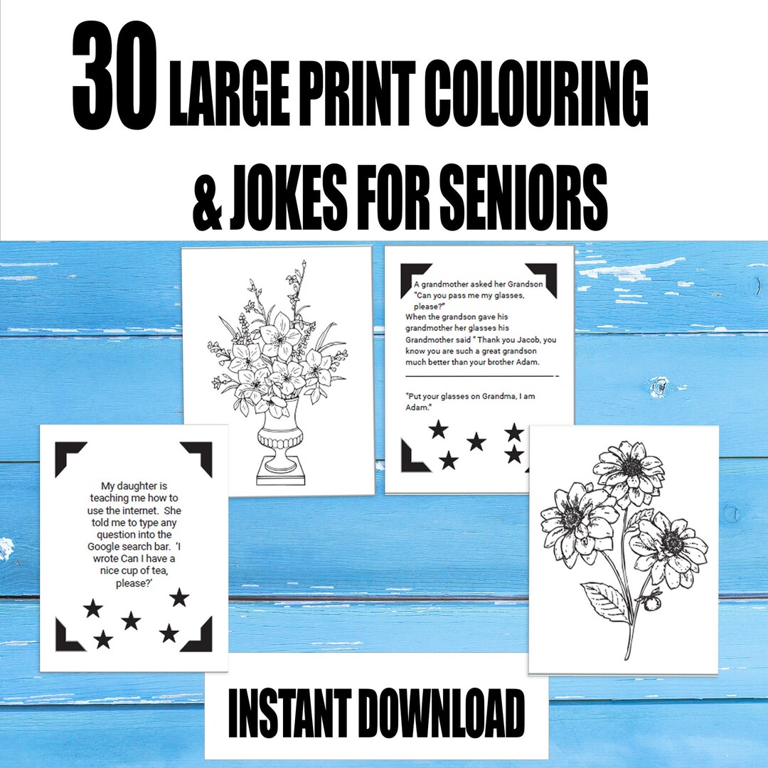 Printable Colouring Book| Colouring Book for Older Adults| Large Print ...