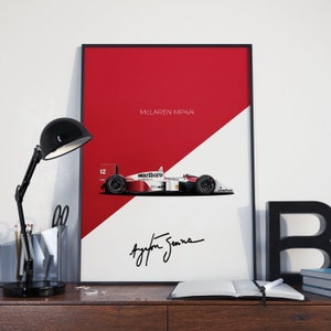 Ayrton Senna Formula 1 McLaren Poster | F1 Poster | MP4/4 Poster | Grand Prix Poster | Hand Drawn