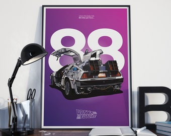 Back to the Future DeLorean Film Poster