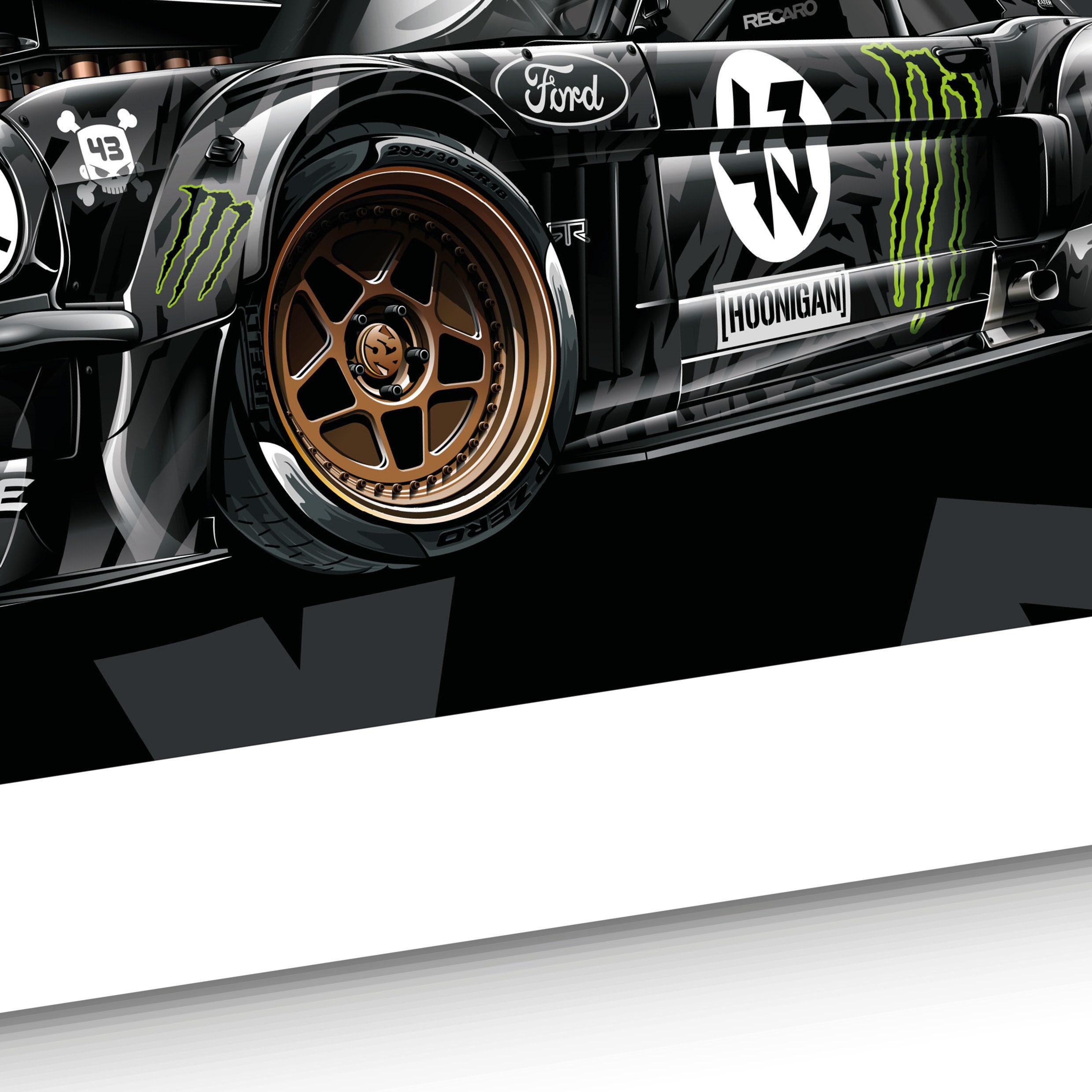 1965 Mustang In The Streets Rip Ken Block Poster Gift - Trends Bedding