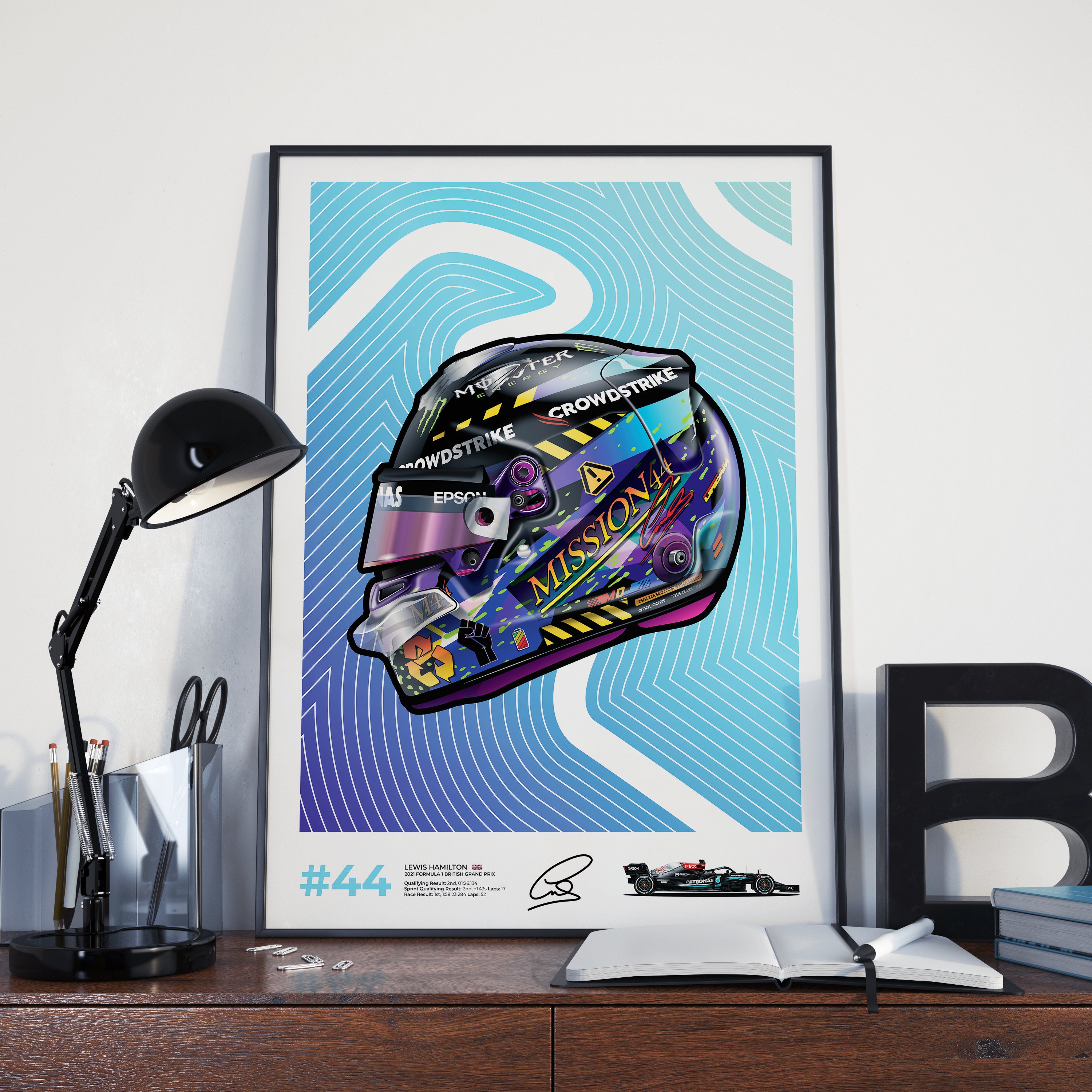 Lewis Hamilton 2021 F1 Helmet Poster / Silverstone Grand Prix | Etsy Italia