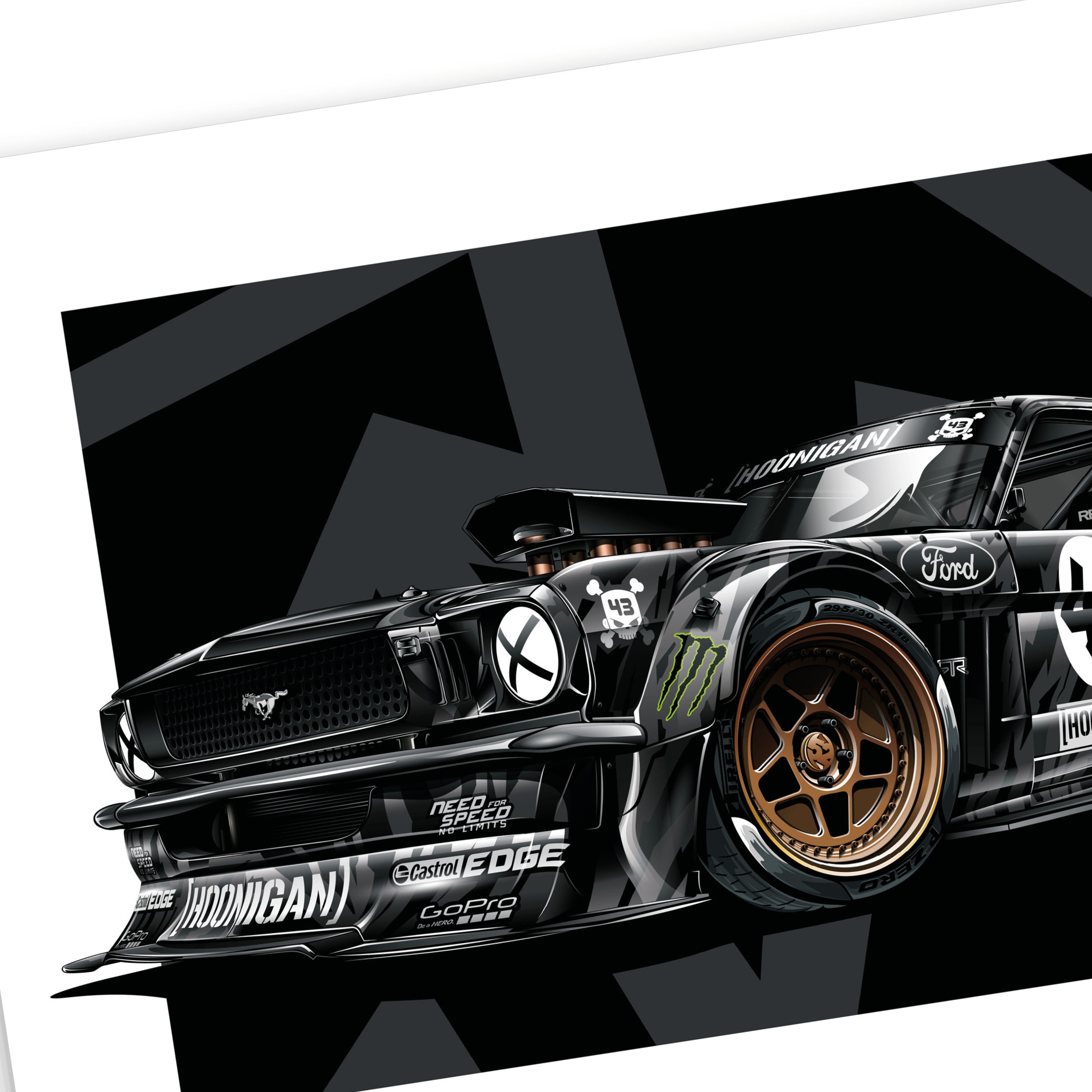 1965 Mustang In The Streets Rip Ken Block Poster Gift - Trends Bedding