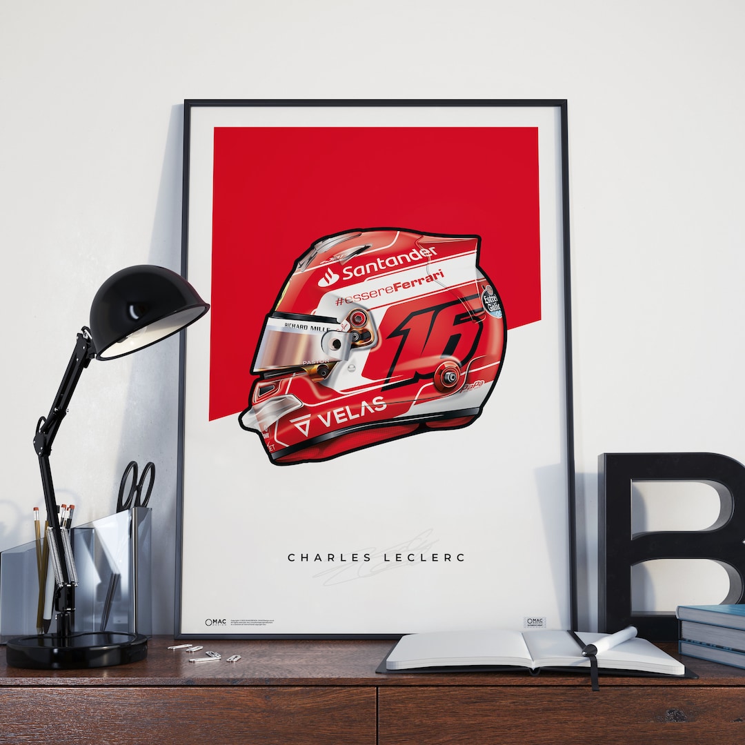 Charles Leclerc 2022 F1 Affiche Affiche du casque Leclerc 2022