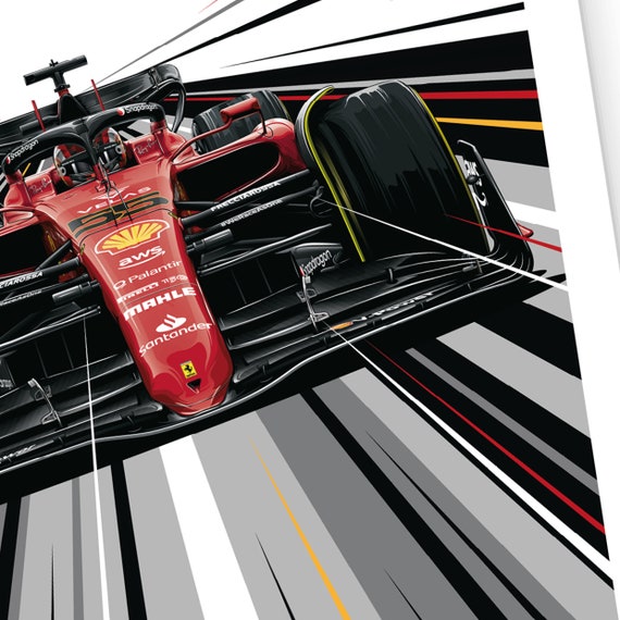 Affiche Ferrari F1-75 2022 Formule 1 Affiche Ferrari F1 Affiche Ferrari Art  F1 dessiné à la main Affiche du Grand Prix de Formule 1 -  France