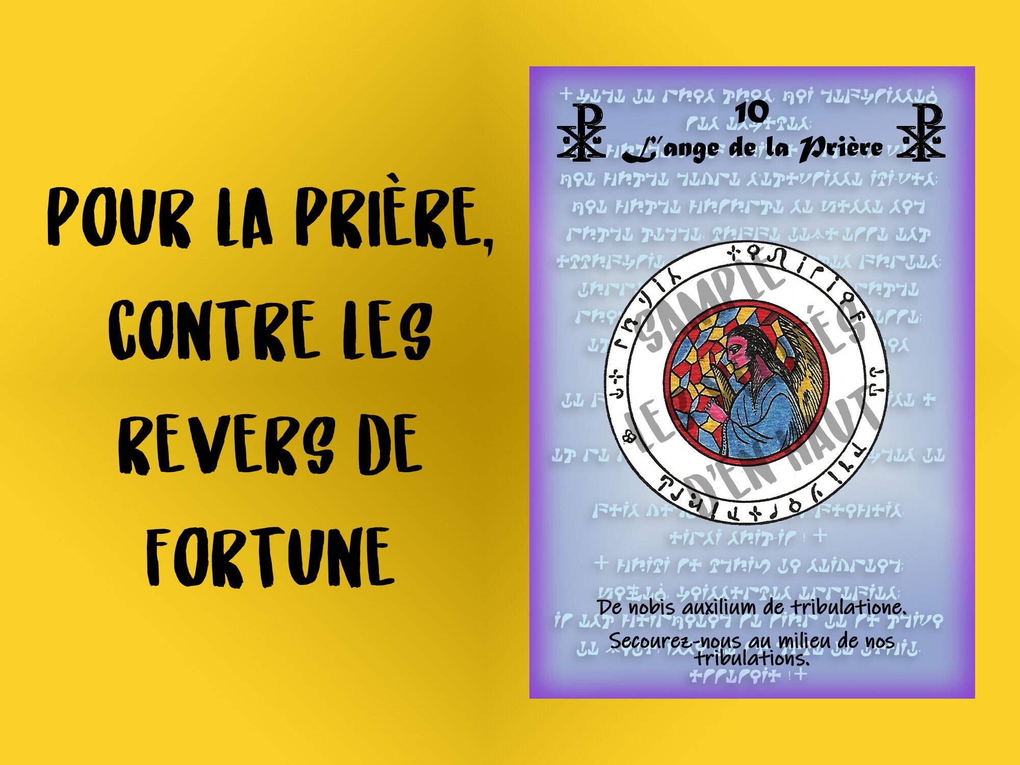 Pentacle de Protection, Pentacle L'abbe Julio, Numéro 10 - Ange La Prière ; Contre Les Revers Fortun