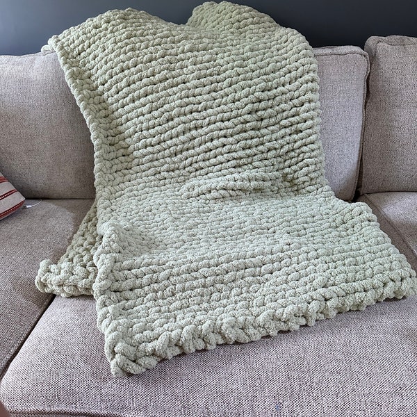 Hand Knit Blanket Etsy