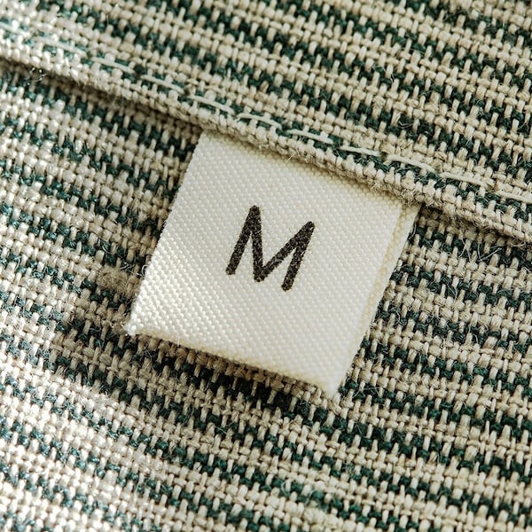 Custom Size Tags for Clothing (50 Pack), Personalized Sewing Labels, 100% Organic Cotton, Formatted to Fold and Sew In