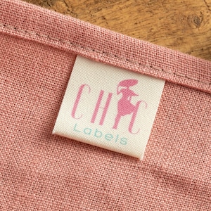 Custom Clothing Labels, Personalized Sewing Tags with Your Text or Logo.  100% Organic Cotton Tags Formatted to Fold and Sew In