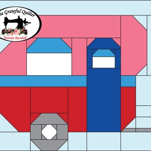 The Happy Glamper Quilt Pattern- GLAMPER BLOCK #1 ONLY