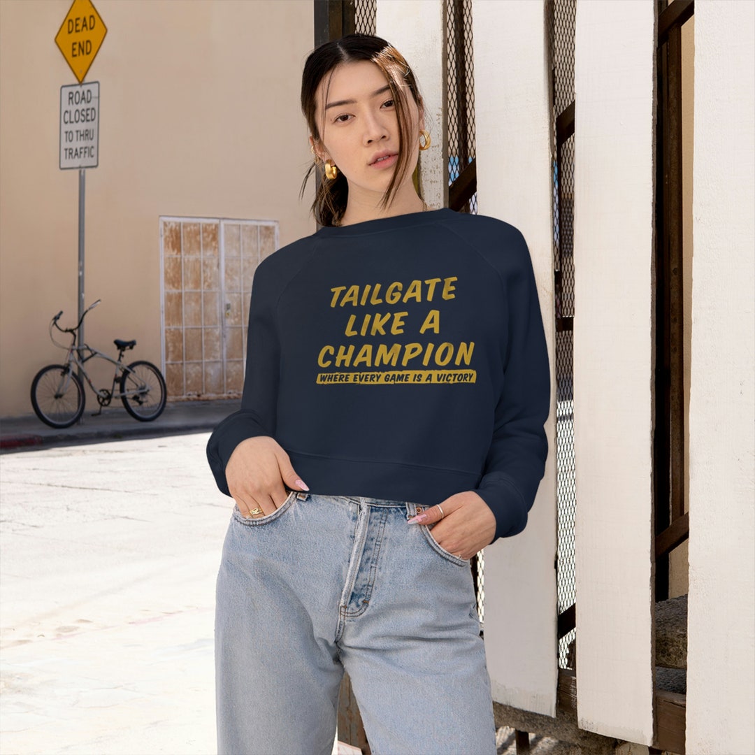 Notre Dame Tailgate Like A Champion Women's Cropped Fleece Etsy