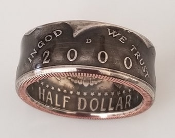 1964年ケネディ・ハーフダラーコインリング – シルバーUSAリング
