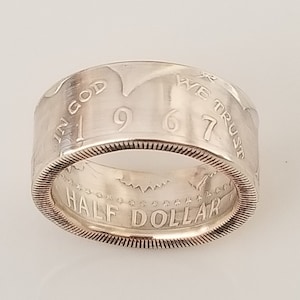 1967 Silberring mit halber Dollar-Münze | JFK Half Dollar Coinring