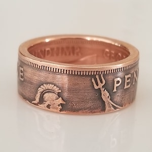 Britain Large Penny Coin Ring | England British Ring | Handmade Ring | Unique gift | Travel gift