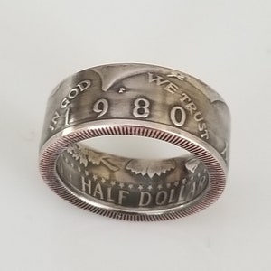 1980 JFK Half Dollar Coin Ring | Kennedy Coin Ring | Münzschmuck | Einzigartiges Geschenk