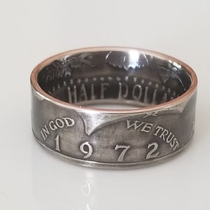 1972 JFK Half Dollar Coin Ring | Kennedy Coin Ring | Münzschmuck | Einzigartiges Geschenk