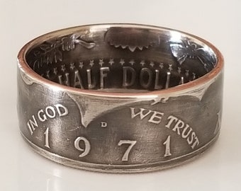 1971 JFK Half  Dollar Coin Ring | Kennedy Coin Ring | Coin Jewelry | Unique Gift | United State Items | United State Jewelry