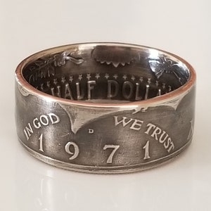 1971 JFK Half  Dollar Coin Ring | Kennedy Coin Ring | Coin Jewelry | Unique Gift