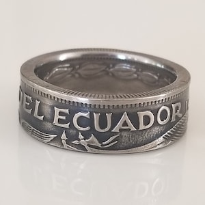 Ecuador Münzring | Ecuador Ring | Handgemachter Ring | Einzigartiges Geschenk | Reise Geschenk
